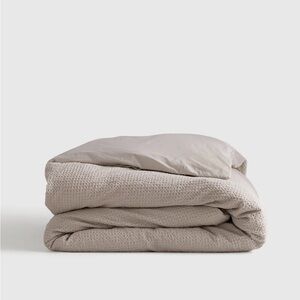 QUINCE Organic Luxe Waffle Duvet Cover King/Cal King Sand